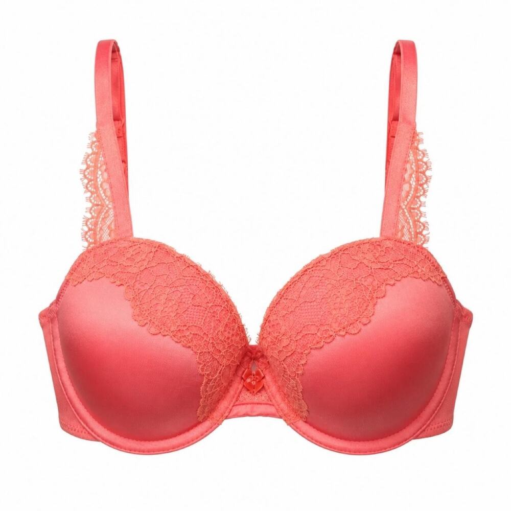 Auden light lift Pink Demi Balconette Bra with Lace Trim NWT Size 32B